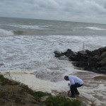 Me collecting sand from Omaha Beach