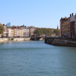 One of two rivers in Lyon. This one is the Saone River