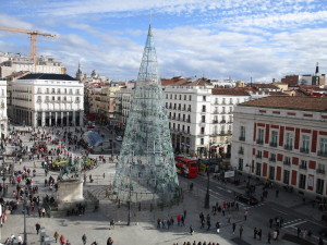 View from El Corte Ingles restaurant - getting ready for Christmas